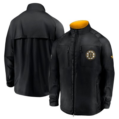 Boston Bruins Fanatics Branded Authentic Pro Locker Room Rink Raglan Full-Zip Jacket - Black - оригинальная атрибутика Бостон Брюинз