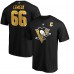 Футболка Pittsburgh Penguins Mario Lemieux Fanatics Black Authentic Stack Retired Player Name & Number