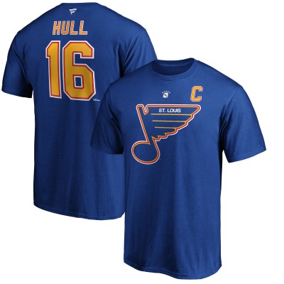 Футболка Brett Hull St. Louis Blues Authentic Stack Retired - Blue