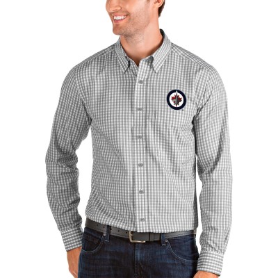 Рубашка Winnipeg Jets Antigua Structure Button-Up - Steel/White