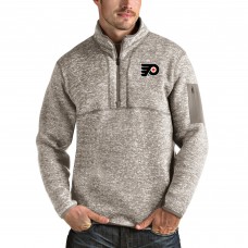 Philadelphia Flyers Antigua Fortune Half-Zip Pullover Jacket - Oatmeal
