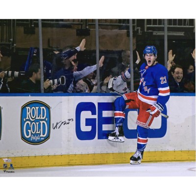 Autographed New York Rangers Adam Fox Fanatics Authentic 16 x 20 Blue Jersey Goal Celebration Photograph
