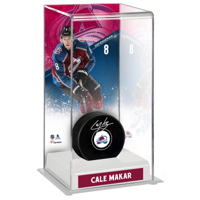 Colorado Avalanche Cale Makar Fanatics Authentic Deluxe Tall Hockey Puck Case
