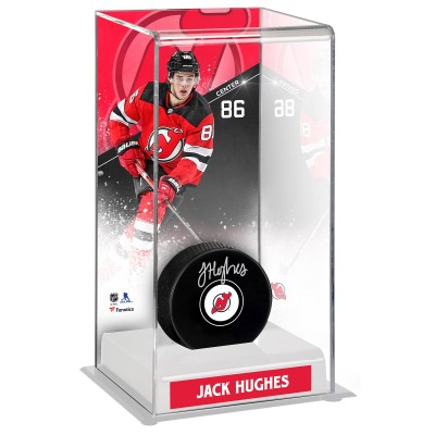 Кейс для шайбы Autographed New Jersey Devils Jack Hughes Fanatics Authentic Puck with Deluxe Tall