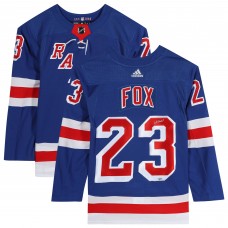 Игровая джерси Autographed New York Rangers Adam Fox Fanatics Authentic Blue Adidas Authentic