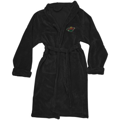 Minnesota Wild The Northwest Company Black Silk Touch Bath Robe