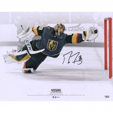 Autographed Vegas Golden Knights Marc-Andre Fleury Fanatics Authentic 16 x 20 Diving Save vs. Toronto Maple Leafs Photograph