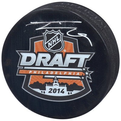 Шайба с автографом Leon Draisaitl Edmonton Oilers Fanatics Authentic Autographed 2014 NHL Draft Logo