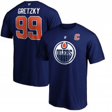Edmonton Oilers Wayne Gretzky Fanatics Royal Authentic Stack Retired Player Name & Number T-Shirt Edmonton Oilers Wayne Gretzky Fanatics Royal Authentic Stack Retired Player Name & Number T-Shirt