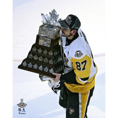 Unsigned Pittsburgh Penguins Sidney Crosby Fanatics Authentic 2017 Stanley Cup Champions Raising Conn Smythe Photograph