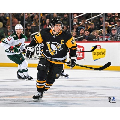 Unsigned Pittsburgh Penguins Sidney Crosby Fanatics Authentic Black Jersey Skating Photograph