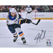 Autographed St. Louis Blues Justin Faulk Fanatics Authentic 8 x 10 White Jersey Shooting Photograph