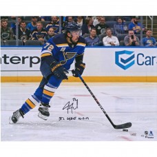 Autographed St. Louis Blues Justin Faulk Fanatics Authentic 16 x 20 Opening Night Photograph with STL Debut 10/2/19 Inscription - Limited Edition of 19