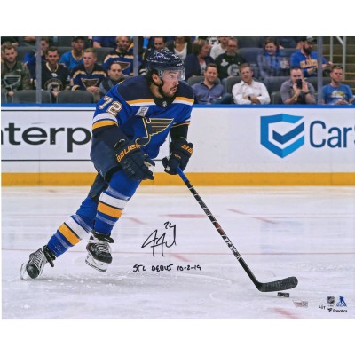 Autographed St. Louis Blues Justin Faulk Fanatics Authentic 16 x 20 Opening Night Photograph with STL Debut 10/2/19 Inscription - Limited Edition of 19