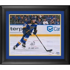 Autographed St. Louis Blues Justin Faulk Fanatics Authentic Framed 16 x 20 Opening Night Photograph with STL Debut 10/2/19 Inscription - Limited Edition of 19