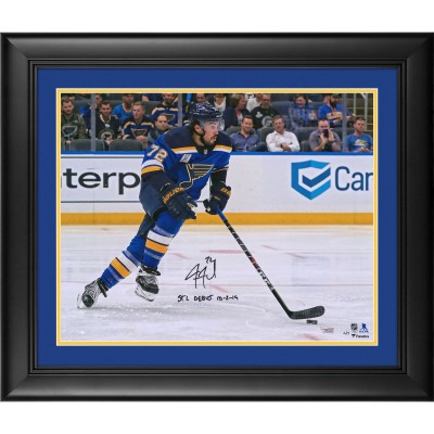 Autographed St. Louis Blues Justin Faulk Fanatics Authentic Framed 16 x 20 Opening Night Photograph with STL Debut 10/2/19 Inscription - Limited Edition of 19