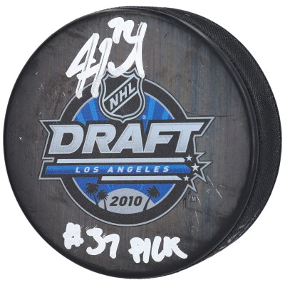 Шайба с автографом Justin Faulk St. Louis Blues Fanatics Authentic Autographed 2010 NHL Draft Logo with #37 Pick Inscription