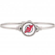 New Jersey Devils Luca + Danni Womens Silver Bangle Bracelet