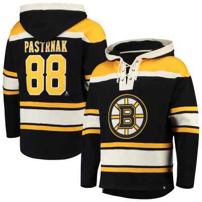 Толстовка Boston Bruins David Pastrnak 47 Black Player Lacer