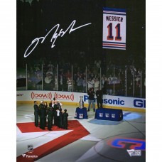 Autographed New York Rangers Mark Messier Fanatics Authentic 8 x 10 Jersey Retirement Night Banner Raising Photograph Autographed New York Rangers Mark Messier Fanatics Authentic 8 x 10 Jersey Retirement Night Banner Raising Photograph