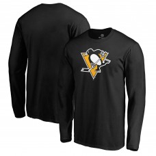 Футболка с длинным рукавом Pittsburgh Penguins Fanatics Black Primary Team Logo Футболка с длинным рукавом Pittsburgh Penguins Fanatics Black Primary Team Logo