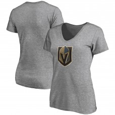 Vegas Golden Knights Womens Primary Logo V-Neck T-Shirt - Gray