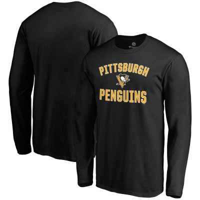 Pittsburgh Penguins Fanatics Black Team Victory Arch Long Sleeve T-Shirt