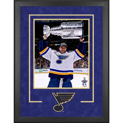 Autographed St. Louis Blues Jordan Binnington Fanatics Authentic Deluxe Framed 16 x 20 2019 Stanley Cup Champions Deluxe Raising Cup Photograph