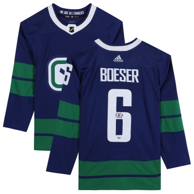 Autographed Vancouver Canucks Brock Boeser Fanatics Authentic Blue Alternate Adidas Authentic Jersey