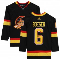 Autographed Vancouver Canucks Brock Boeser Fanatics Authentic Black Alternate Adidas Authentic Jersey