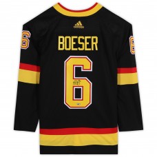 Autographed Vancouver Canucks Brock Boeser Fanatics Authentic Black Alternate Adidas Authentic Jersey