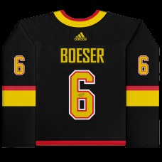 Autographed Vancouver Canucks Brock Boeser Fanatics Authentic Black Alternate Adidas Authentic Jersey