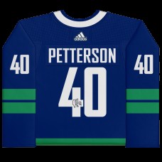 Autographed Vancouver Canucks Elias Pettersson Fanatics Authentic Blue Alternate Adidas Authentic Jersey