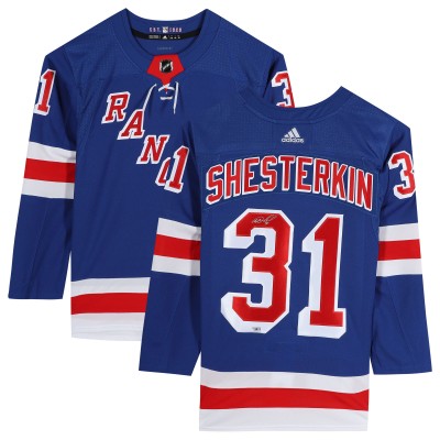 Игровая джерси Autographed New York Rangers Igor Shesterkin Fanatics Authentic Blue Adidas Authentic