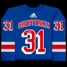 Джерси с автографом New York Rangers Igor Shesterkin Fanatics Authentic Blue Adidas Authentic Джерси с автографом New York Rangers Igor Shesterkin Fanatics Authentic Blue Adidas Authentic