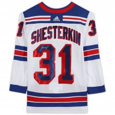 Игровая джерси Autographed New York Rangers Igor Shesterkin Fanatics Authentic White Adidas Authentic