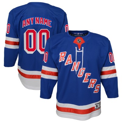 Подростковая New York Rangers Blue Home Premier Custom Jersey