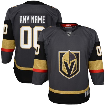 Именная игровая джерси Подростковая Vegas Golden Knights Gray Alternate Premier Custom