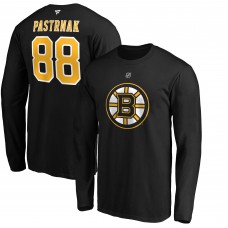 Футболка с длинным рукавом David Pastrnak Boston Bruins Authentic Stack Name & Number - Black