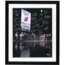 Фото с автографом New Jersey Devils Fanatics Authentic 16 x 20 2000 Stanley Cup Champions Banner Raising with 20 Signatures