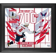Alex Ovechkin Washington Capitals Fanatics Authentic Framed 15' x 17' 700 Goals Collage with a Piece of Game-Used Puck - Limited Edition of 708