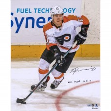 Autographed Philadelphia Flyers Travis Konecny Fanatics Authentic 16 x 20 White Jersey Skating Photograph with NHL Debut 10-14-16 Inscription Autographed Philadelphia Flyers Travis Konecny Fanatics Authentic 16 x 20 White Jersey Skating Photograph with NHL Debut 10-14-16 Inscription