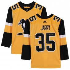 Игровая джерси Autographed Pittsburgh Penguins Tristan Jarry Fanatics Authentic Gold Adidas Authentic