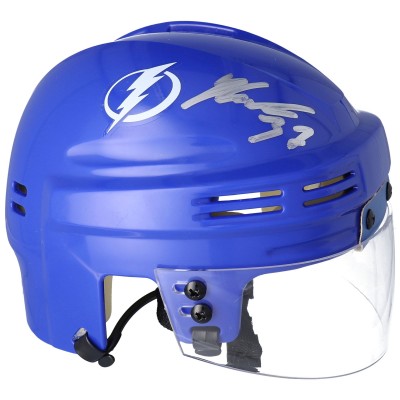 Autographed Tampa Bay Lightning Yanni Gourde Fanatics Authentic Blue Mini Helmet