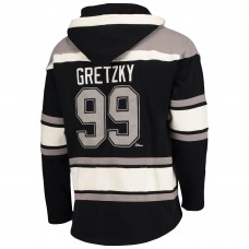Los Angeles Kings Wayne Gretzky 47 Black Retired Player Name & Number Lacer Pullover Hoodie