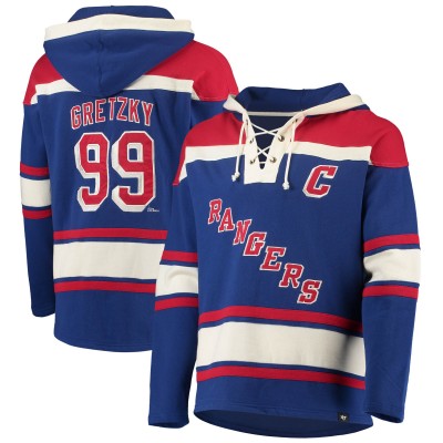 Толстовка Wayne Gretzky New York Rangers 47 Retired Player Name & Number Lacer - Blue