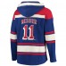 Толстовка Mark Messier New York Rangers 47 Retired Player Name & Number Lacer - Blue