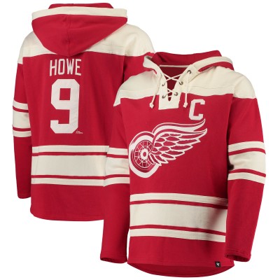 Толстовка Gordie Howe Detroit Red Wings 47 Retired Player Name & Number Lacer - Red
