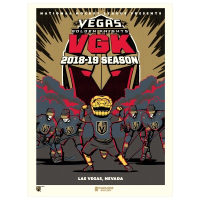 Vegas Golden Knights Phenom Gallery 18 x 24 Mighty Chance Serigraph Limited Edition Poster Art Print