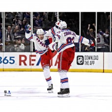 Unsigned New York Rangers Artemi Panarin and Mika Zibanejad Fanatics Authentic Goal Celebration Photograph